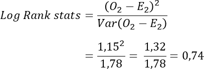 Log Rank statistik Gleichung