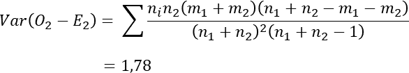 Log Rank statistik Varianz Formel
